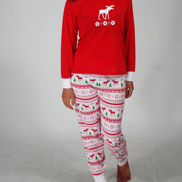COPY - Matching Red White Reindeer Winter Christmas Family Pajamas PJs Men Wome… - Picture 12 of 16